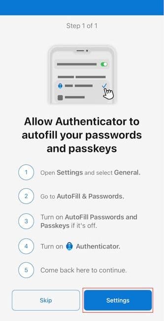Passkey Setup step 4