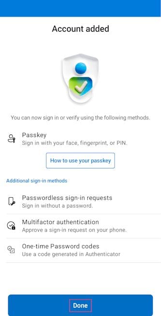 Passkey Setup step 6